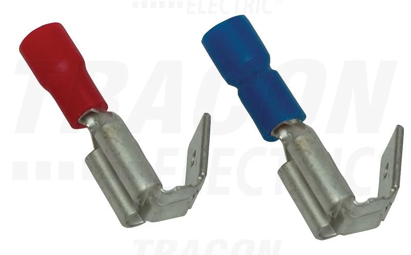 Tracon Szigetelt rátolható csatlakozó csap hüvellyel 6,3×0,8mm, 1,5mm2 PCSE