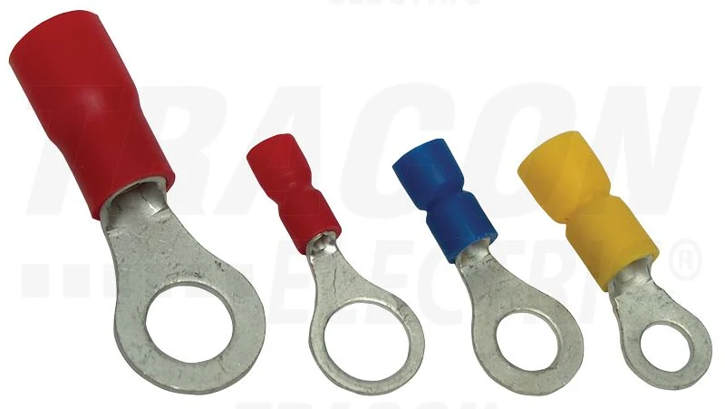 Tracon Szigetelt szemes saru 1,5mm2, M6, (d1=1,7mm, d2=6,4mm),PVC PSZ6