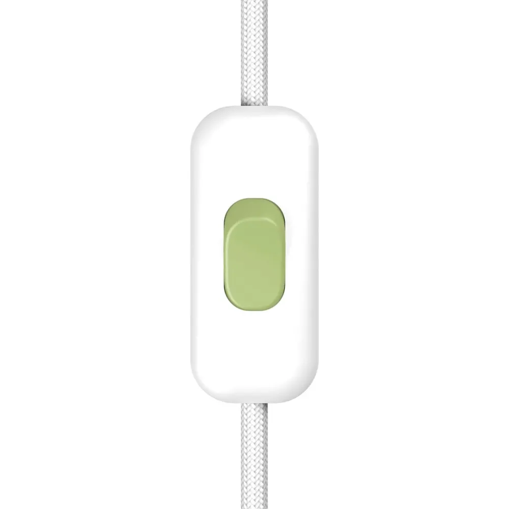 Unipoláris vezetékmegszakító Creative Switch fehérben és rétzöld gombbal
