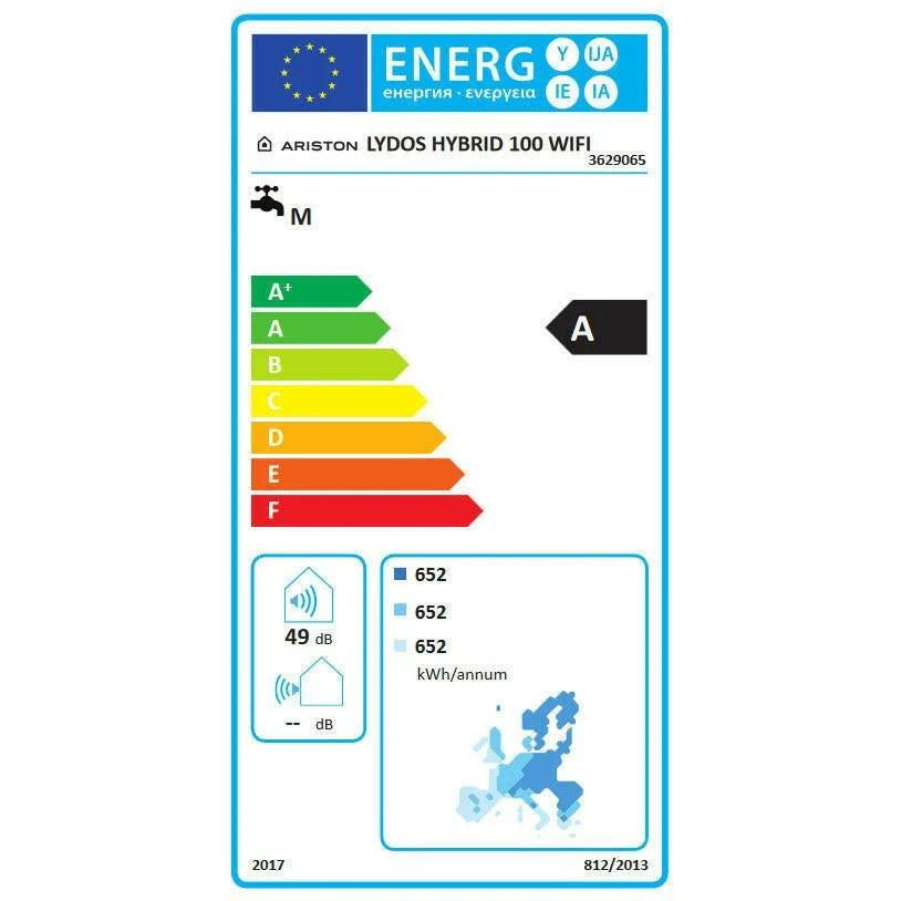 Ariston Lydos Hybrid WIFI 100 "" energiaosztályú elektromos vízmelegítő (3629065)