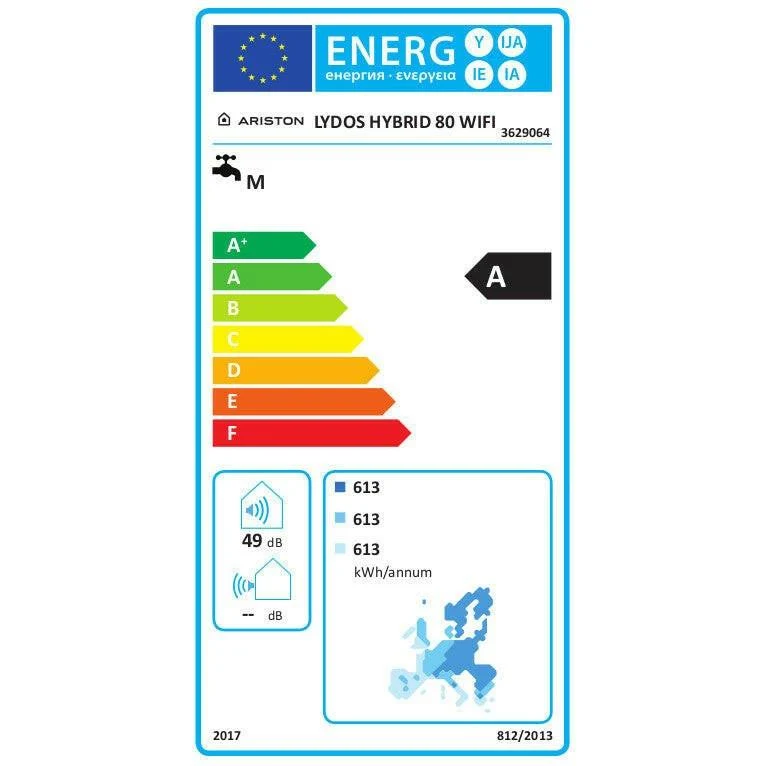 Ariston Lydos Hybrid Wi-Fi 80 "" energiaosztályú elektromos vízmelegítő 3629064