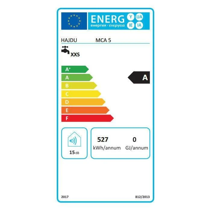 Hajdu MCA 5 MINI átfolyós vízmelegítő, alsó, 5 literes, egykaros csapteleppel