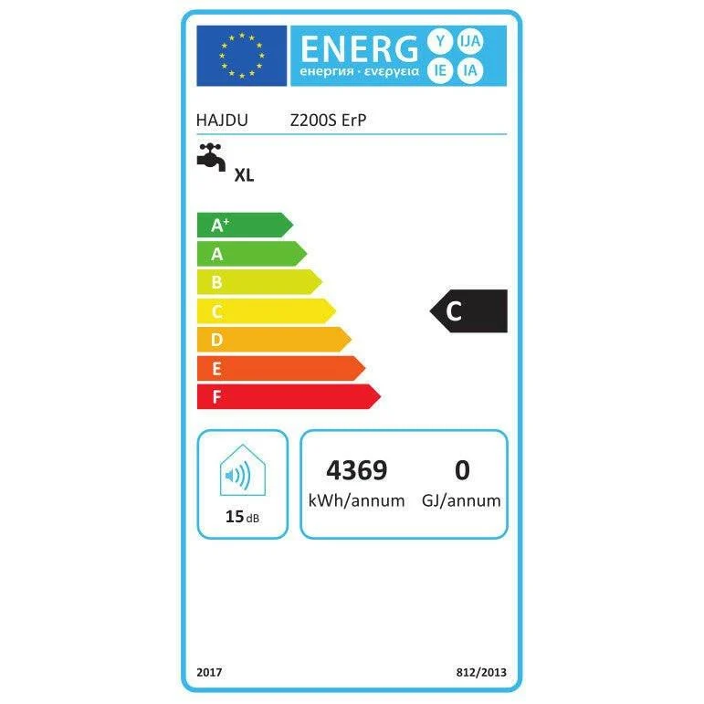 Hajdu Z-200 S ErP elektromos forróvíztároló 200 literes 2400 watt álló