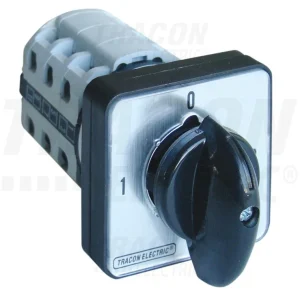 Tracon Beépíthető Választókapcsoló 400V, 50Hz, 32A, 2×3P, 11kW, 64×64mm, 90° TKV-329/3