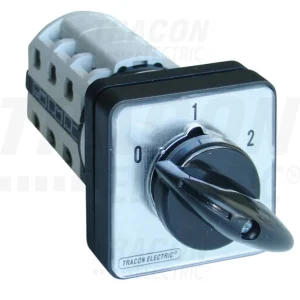 Tracon Beépíthető Választókapcsoló 400V, 50Hz, 32A, 2×3P, 11kW, 64×64mm, 60° TKB-326/3
