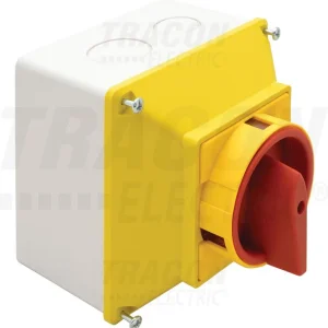 Tracon Főkapcsoló 400V, 50Hz, 20A, 4P, 5,5kW, 48×48mm Lakatolható Be-Ki Tokozott IP44 TKFL-20T