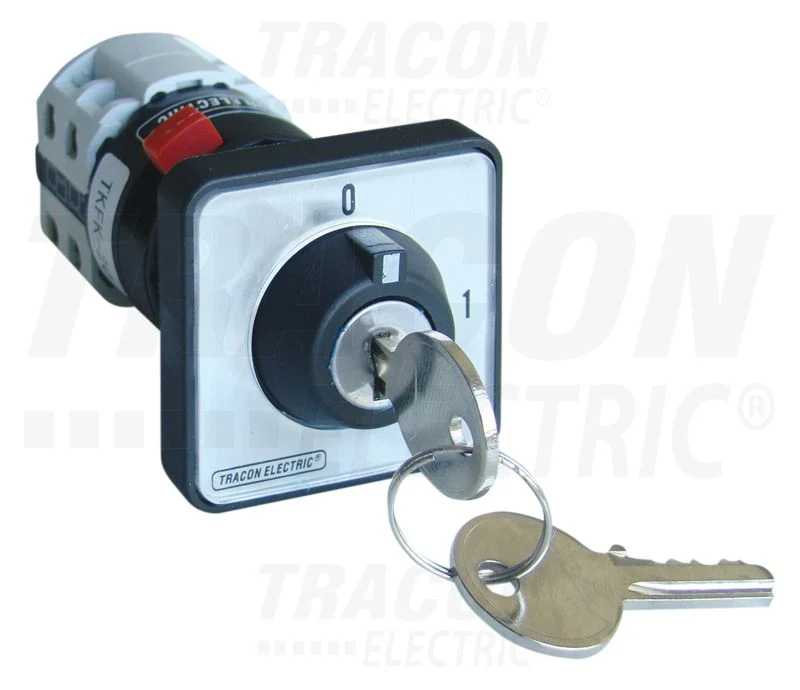 Tracon Főkapcsoló 400V, 50Hz, 20A, 4P, 5,5kW, 48×48mm Kulcsos Tokozott IP65 TKFK-20T65