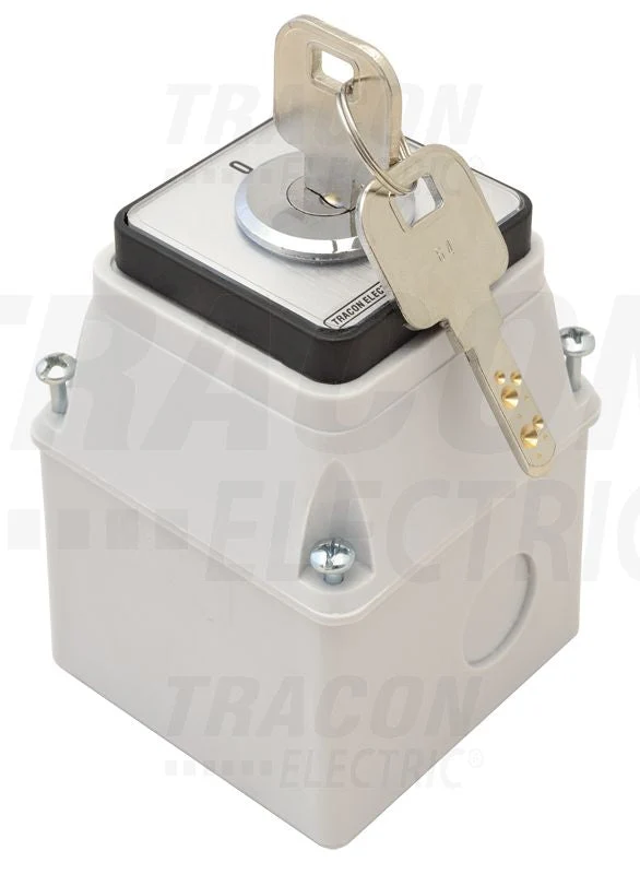 Tracon Főkapcsoló 400V, 50Hz, 20A, 4P, 5,5kW, 48×48mm Kulcsos Tokozott IP44 TKFK-20T