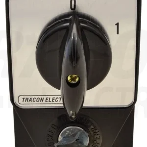 Tracon Főkapcsoló 400V, 50Hz, 63A, 4P, 18,5kW, 64×122mm Kulcsos Beépíthető TKFK-63