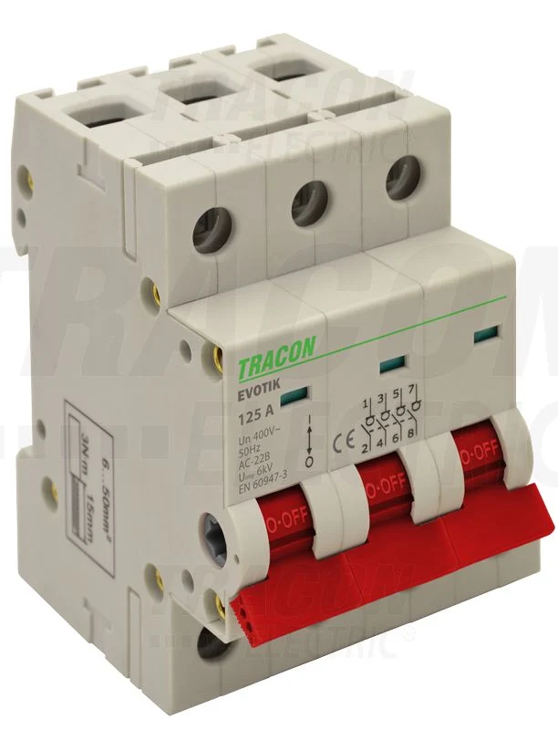 Tracon Leválasztó kapcsoló 3P, 40A IP20 400V TIK3-40