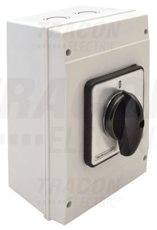 Tracon Tokozott BE-KI kapcsoló 400V, 50Hz, 125A, 4P, 30kW, 88×88mm, IP65 TK-126/4T65