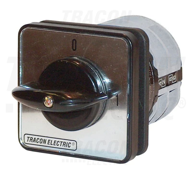 Tracon Tokozott BE-KI kapcsoló 400V, 50Hz, 63A, 3P, 18,5kW, 64×64mm, IP44 TK-639/3T
