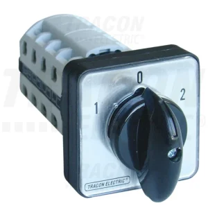 Tracon Tokozott Választókapcsoló 400V, 50Hz, 32A, 2×4P, 11kW, 64×64mm, 60°, IP65 TKV-326/4T65