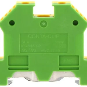 CONTA-CLIP Földelő sorkapocs TS35 1-szintes 0,2-4mm2 zöld-sárga csavaros csavaros SL 4/35 GNYE 1212.2