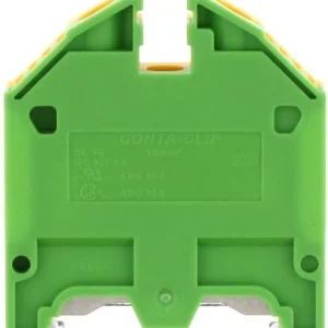 CONTA-CLIP Földelő sorkapocs TS35 1-szintes 2,5-16mm2 zöld-sárga csavaros csavaros SL 16/35 GNYE 1197.2