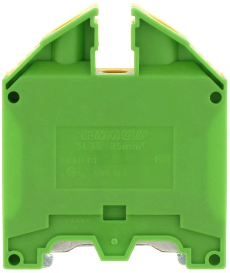 CONTA-CLIP Földelő sorkapocs TS35 1-szintes 2,5-35mm2 zöld-sárga csavaros csavaros SL 35/35 GNYE P 1199.2