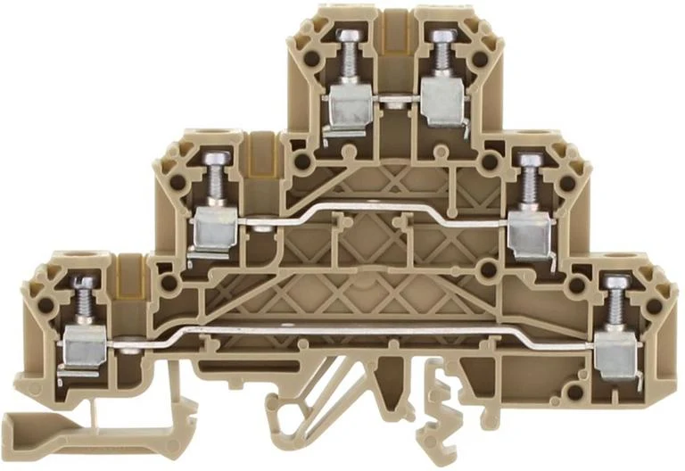 CONTA-CLIP Háromszintes sorkapocs 2,5mm2 TS32/35 24A 250V csavaros bézs IKD2,5 1261.2