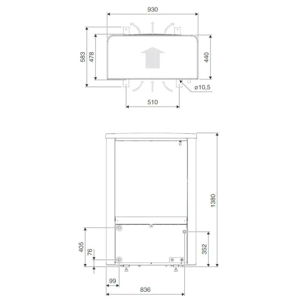 Bosch Compress 6000 AWE+AW-5 levegő-víz hőszivattyú, monoblok, fűtőbetőttel, R410A