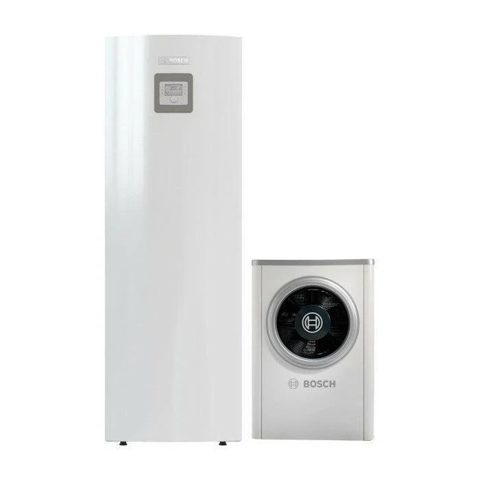 Bosch Compress 6000 AWM S+AW-9 levegő-víz hőszivattyú,monoblok,tárolós190L, solar,fűtőbetéttel,R410A