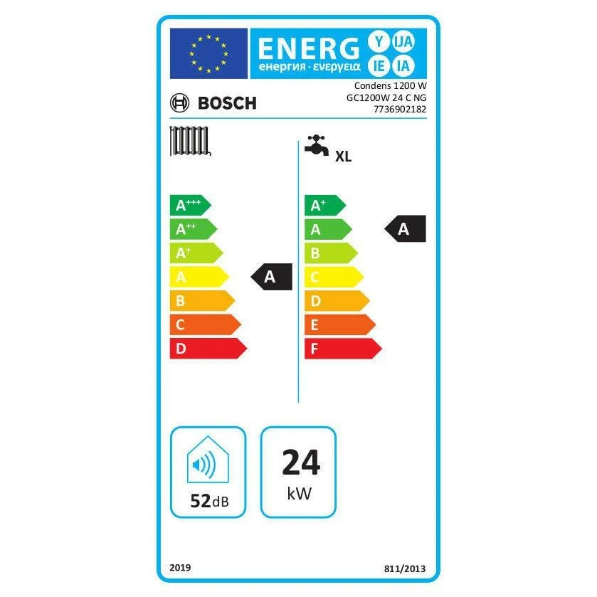 Bosch Condens 1200 W GC1200W 24 C 23 kondenzációs gázkazán, kombi 24 kW (7736902182)