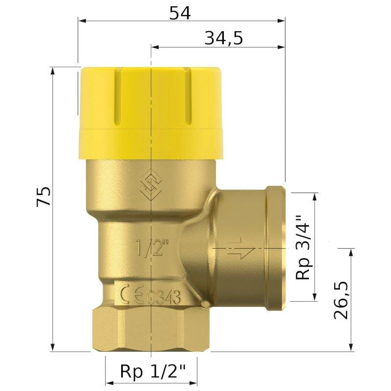 Flamco bizt. Prescor SOLAR 1/2" - 3/4" 6 bar