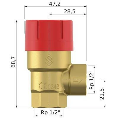 Flamco biztonsági szelep Prescor 1/2"-1/2" 1,8 bar (27602)