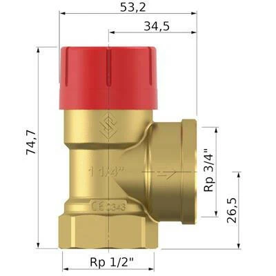 Flamco biztonsági szelep Prescor 1/2"-3/4" 3 bar (27634)