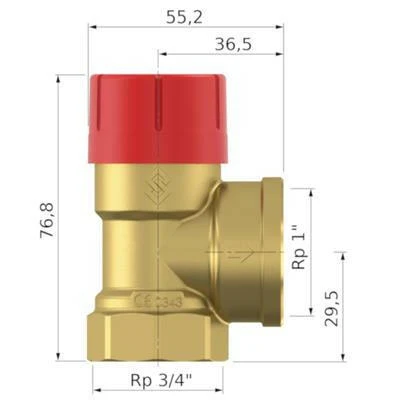 Flamco biztonsági szelep Prescor 3/4" -1" 2,5 bar (27020)