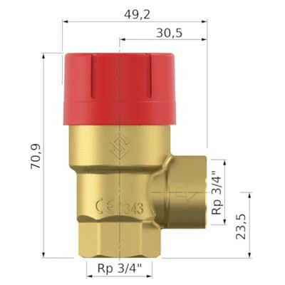 Flamco biztonsági szelep Prescor 3/4" 3 bar (27025)
