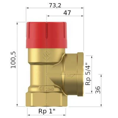 Flamco biztonsági szelep Prescor 1" 3 bar (27045)