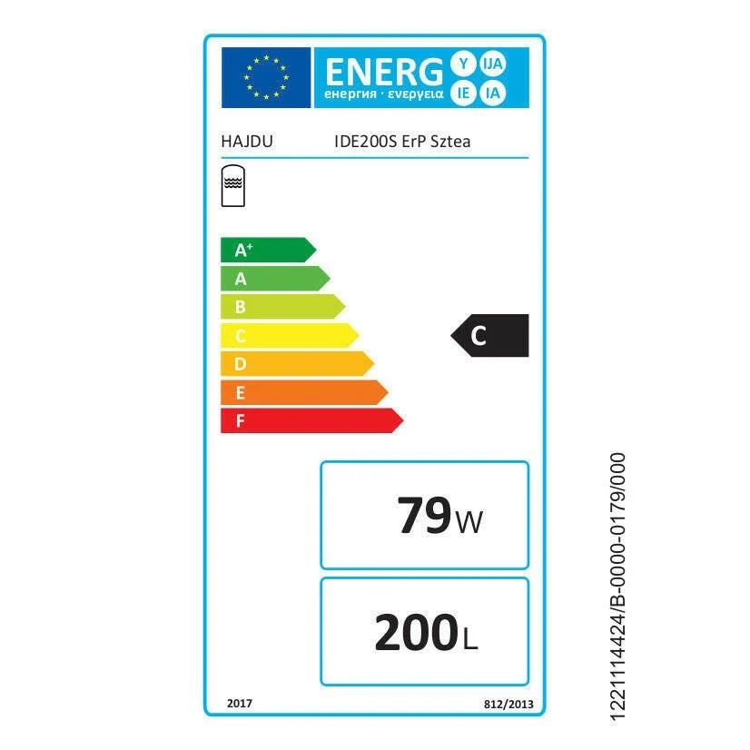 Hajdu IDE 200S ErP indirekt fűtésű forróvíztároló 200 literes, álló, szteatitos villamos pótfűtéssel, cirkulációs csonkkal...