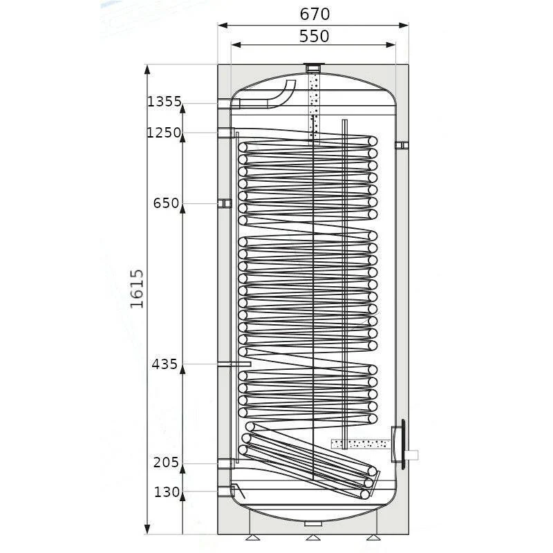 Heizer BSE-300 indirekt tároló hőszivattyúhoz álló, fix szigetelés, 1 hőcserélő, 300l (BSE300)