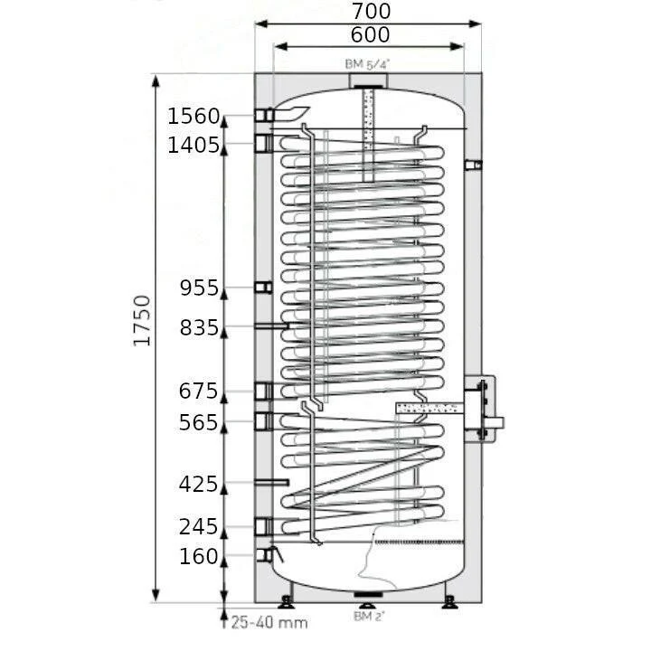 Heizer SOH-400 indirekt tároló hőszivattyúhoz álló, 2 hőcserélő, fix szigeteléssel, 400l (SOH-400)