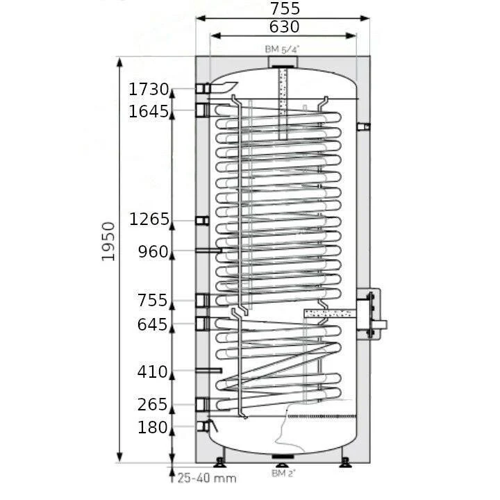 Heizer SOH-500 indirekt tároló hőszivattyúhoz álló, 2 hőcserélő, fix szigeteléssel, 500l (SOH-500)