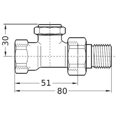 Honeywell visszatérő radiátorszelep 1/2" egyenes Verafix V2420D0015