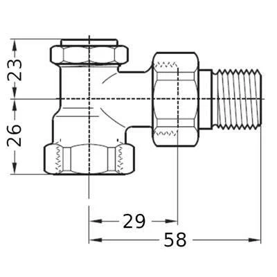 Honeywell visszatérő radiátorszelep 1/2" sarok Verafix-E V2420E0015