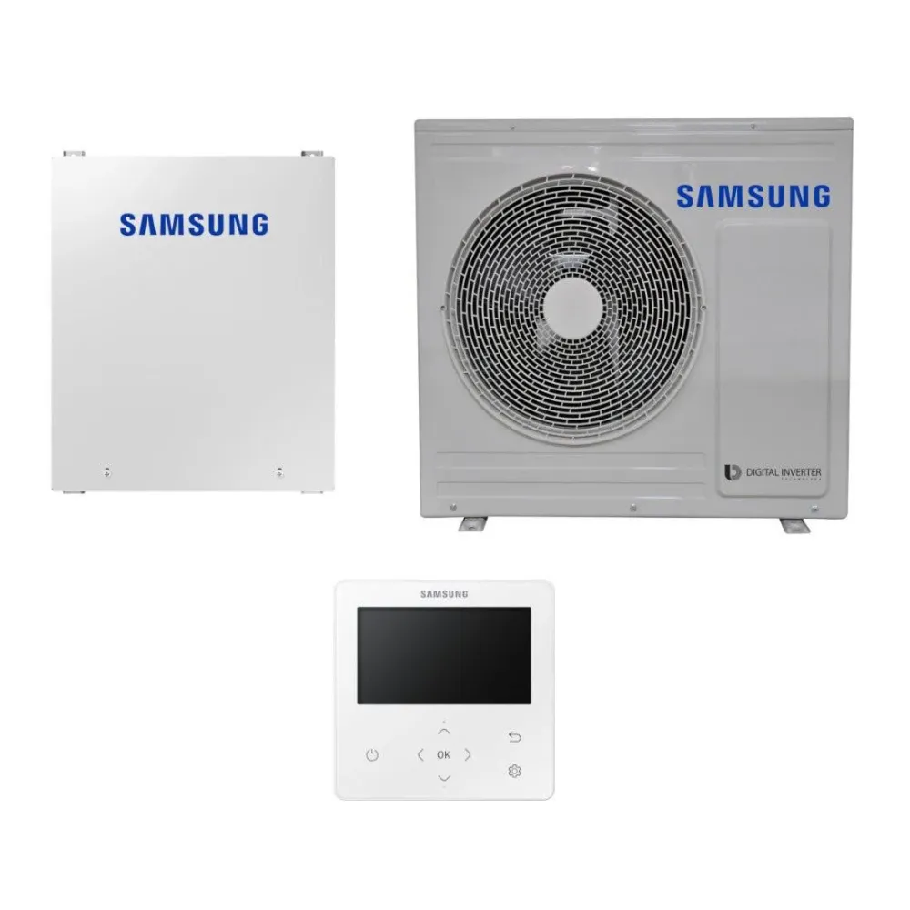 Samsung Mono R32 hőszivattyú 5 kW + vezérlő szett (szelepvezérlő + szabályzó), 1 fázis (M-R32-5-0-1)