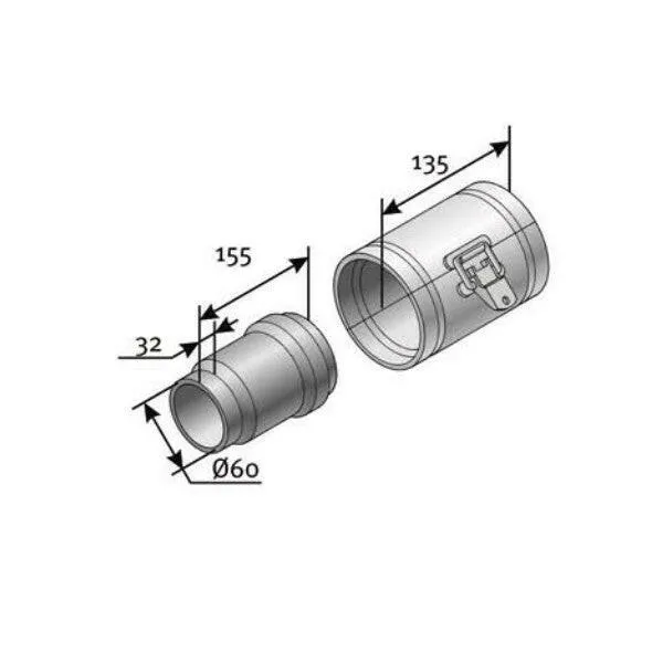 Saunier Duval 60/100 PPs ellenőrző idom, egyenes (0020267684)