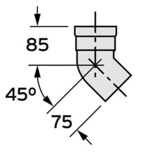 VAILLANT 80 PP ív 45° (2db) (303259)