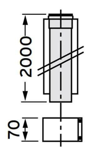 VAILLANT 80/125 PP hosszabbító cső 200 cm (303205)