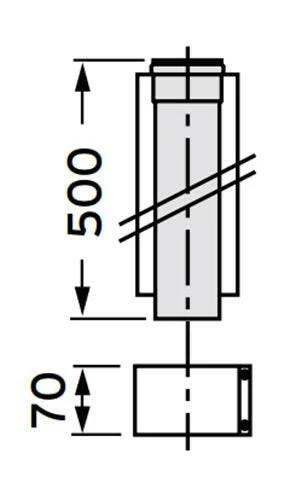 VAILLANT 80/125 PP hosszabbító cső 50 cm (303202)