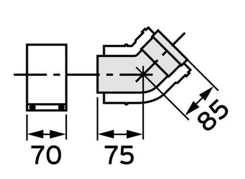 VAILLANT 80/125 PP könyök 45° /2db/ (303211)