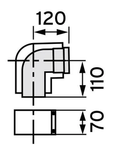VAILLANT 80/125 PP könyök 90° (303210)
