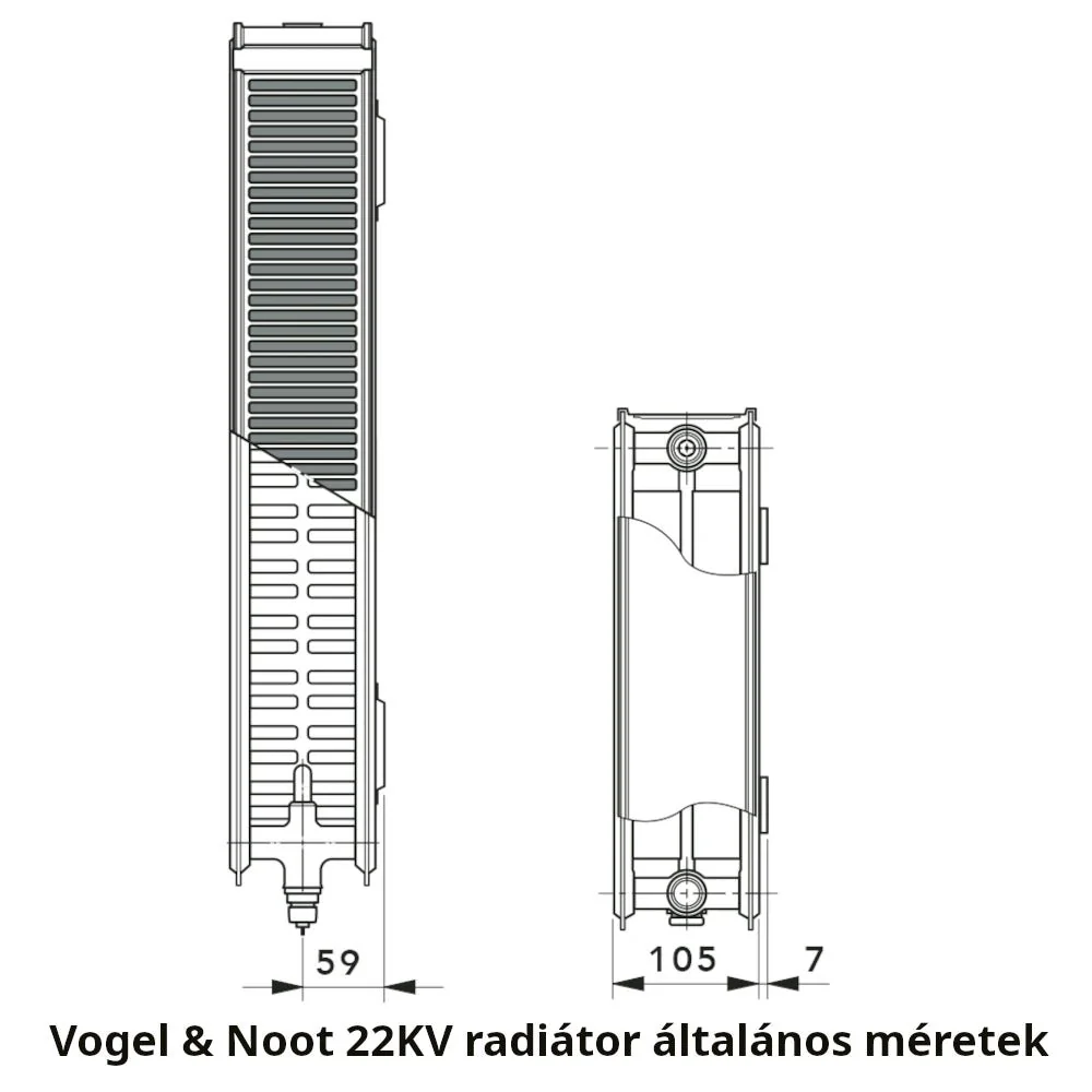 Vogel&Noot 22KV 600x920 balos szelepes radiátor