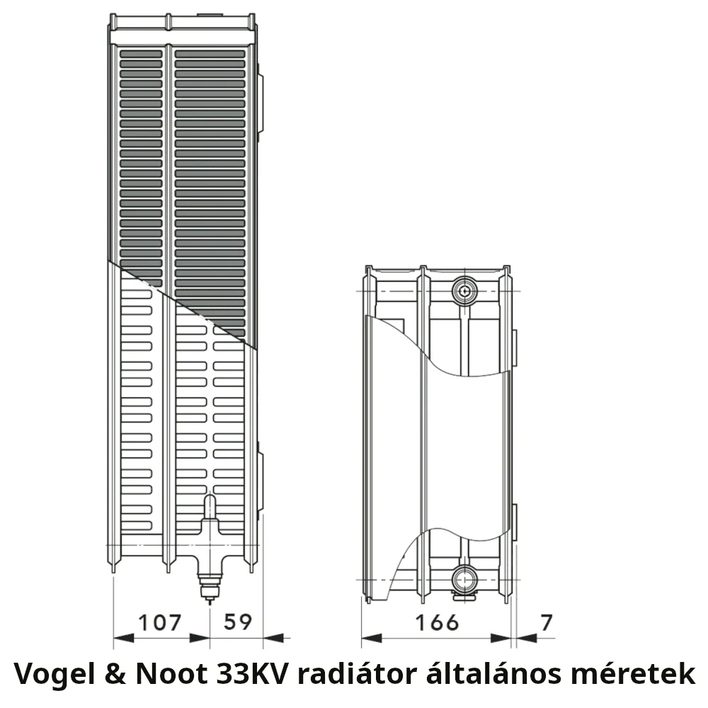 Vogel&Noot Vonova 33KV (DKEK) 600x2000 jobbos radiátor
