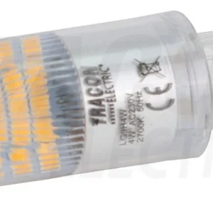 Tracon LED fényforrás G9 foglalattal 230 VAC, 4 W, 2700 K, G9, 350 lm, 200°, EEI=F LG9H4W