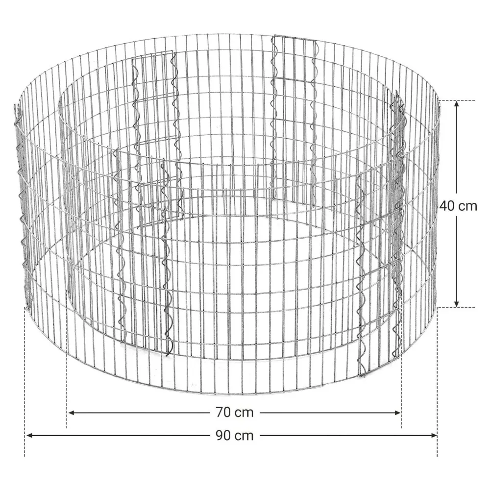 Kerek gabion kő kosár 90 x 40 cm (ø x h)