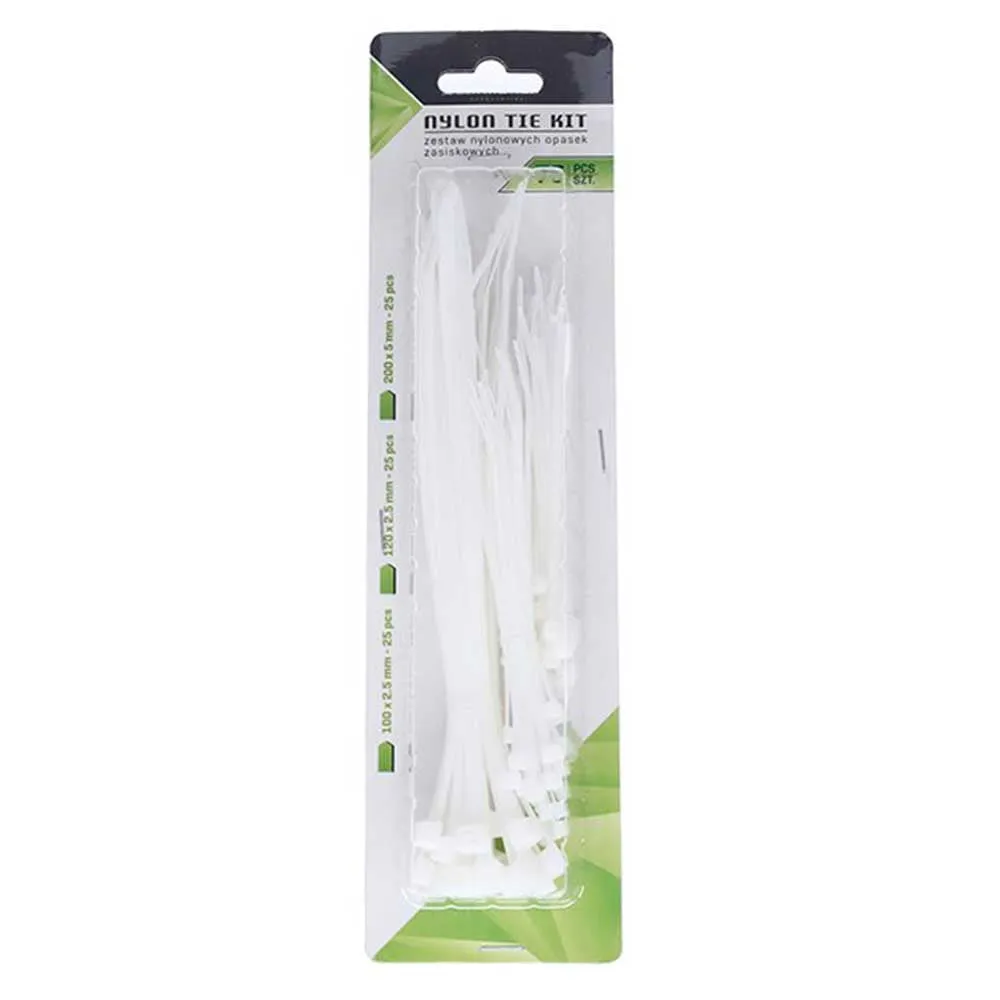 Nylon gyorskötöző több méretben (fehér) – 75 db