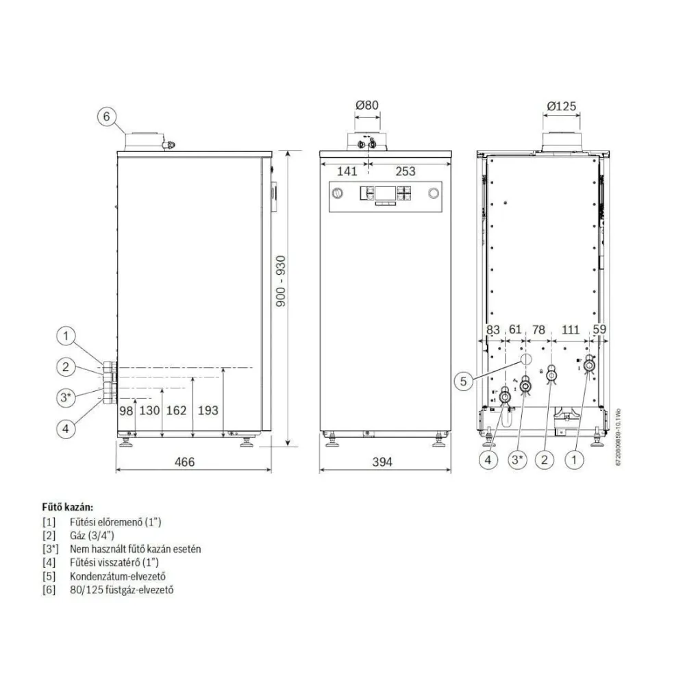 Bosch Condens 3000 F 30 kondenzációs álló gázkazán, fűtő 31,7 kW (7731600030)