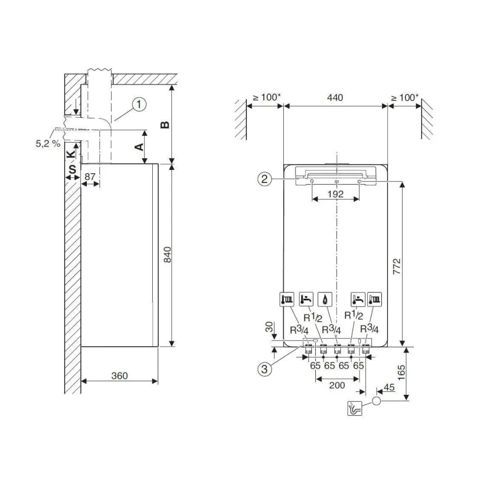 Bosch Condens 7000i W GC7000iW 30/35 C 23 kondenzációs gázkazán, kombi, fehér üvegburkolat 30,3 kW kifutó (7736901352)
